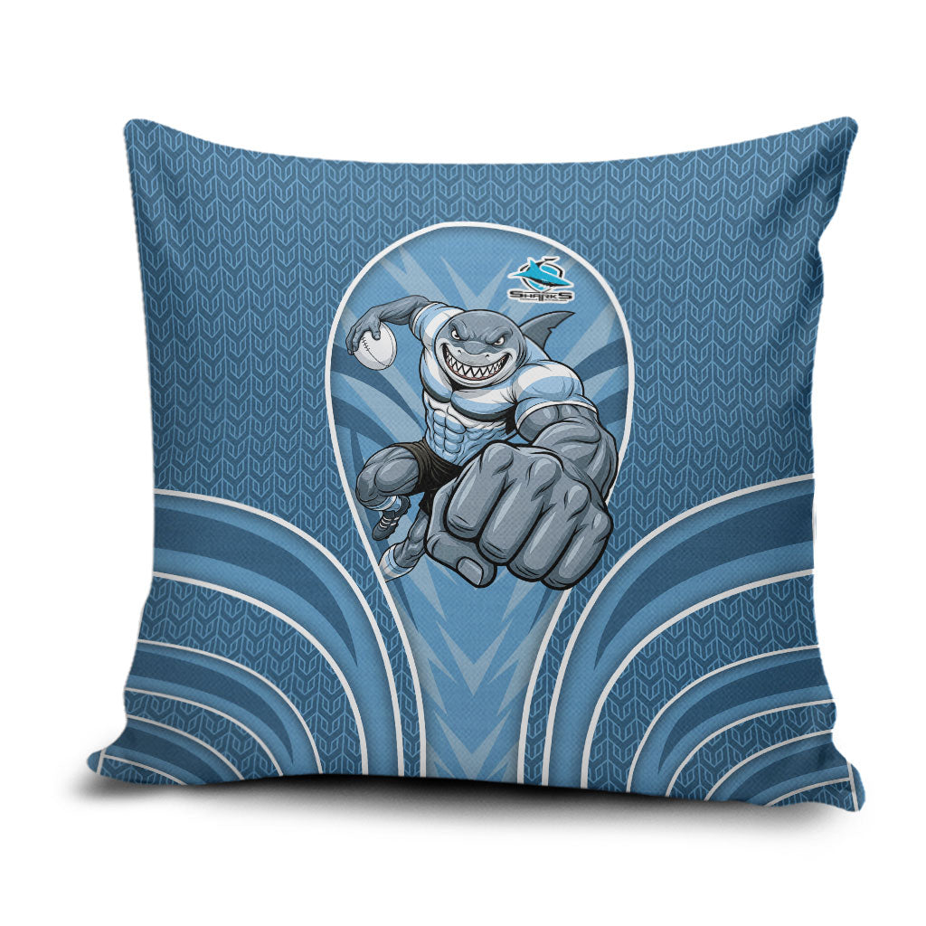 Cronulla Sutherland Sharks Rugby Mascot Pillow Cover Australian Rugby Culture - Tribal Inspired Sharks