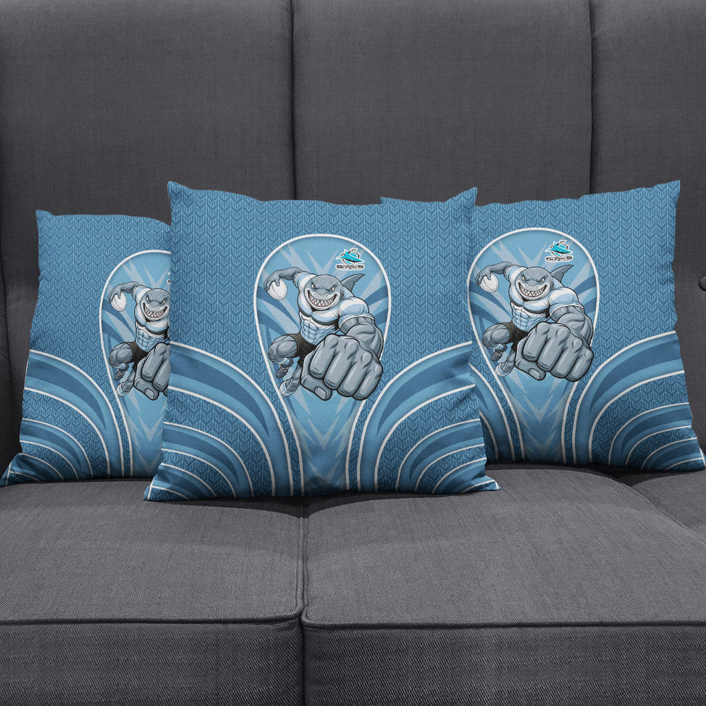 Cronulla Sutherland Sharks Rugby Mascot Pillow Cover Australian Rugby Culture - Tribal Inspired Sharks