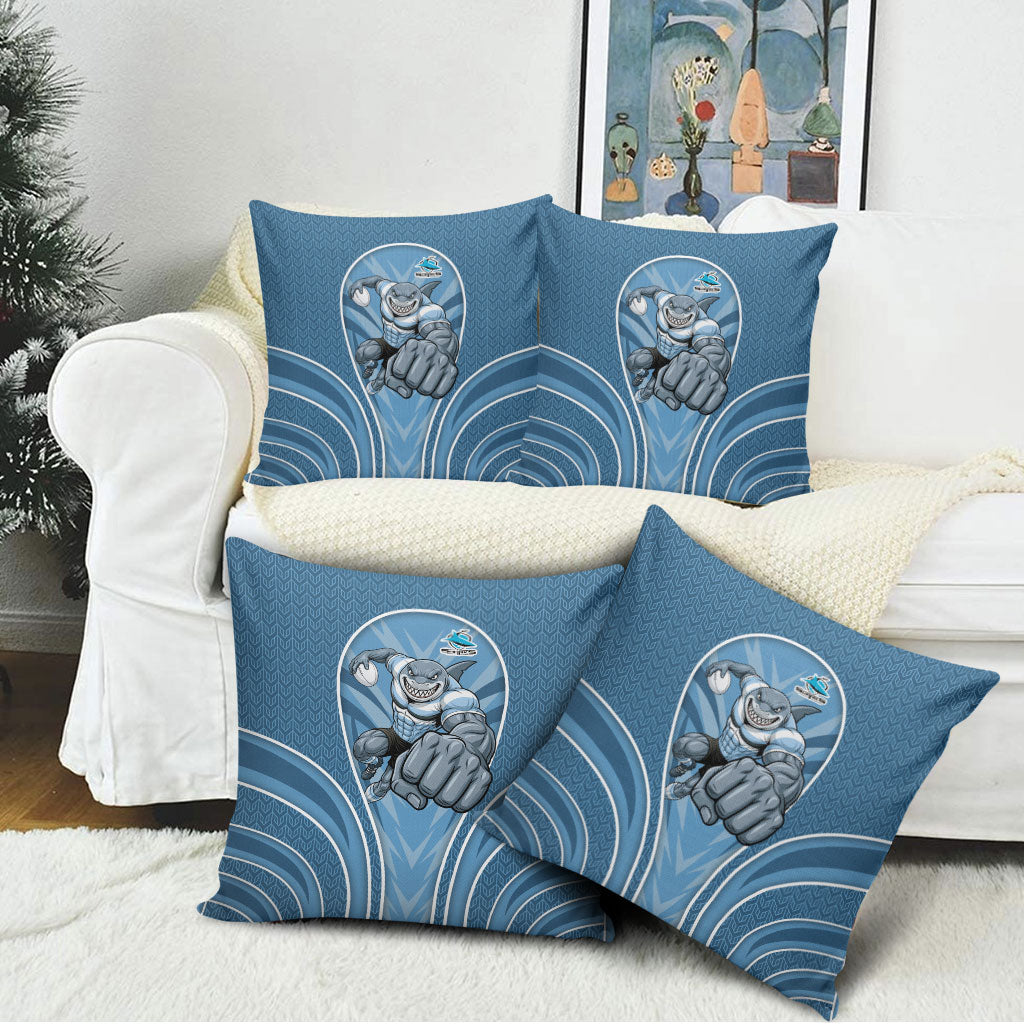 Cronulla Sutherland Sharks Rugby Mascot Pillow Cover Australian Rugby Culture - Tribal Inspired Sharks