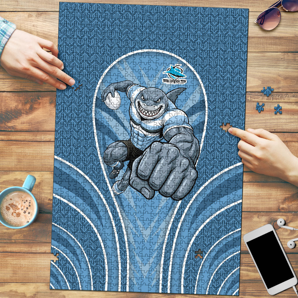Cronulla Sutherland Sharks Rugby Mascot Puzzle Australian Rugby Culture - Tribal Inspired Sharks