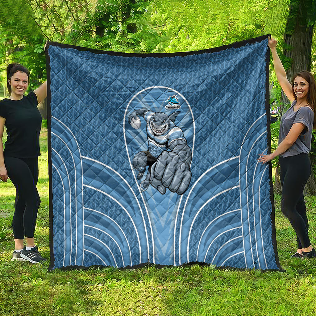 Cronulla Sutherland Sharks Rugby Mascot Quilt Australian Rugby Culture - Tribal Inspired Sharks