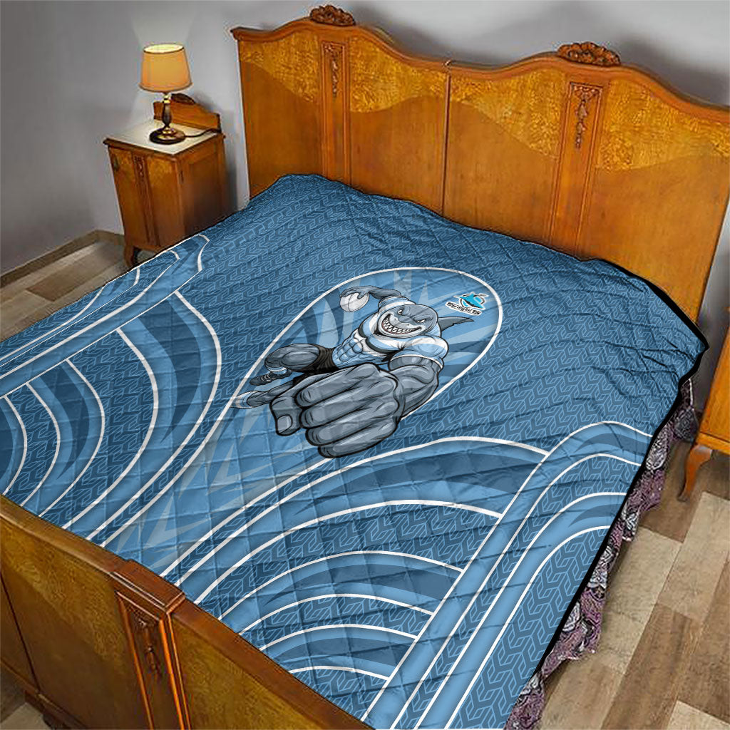 Cronulla Sutherland Sharks Rugby Mascot Quilt Australian Rugby Culture - Tribal Inspired Sharks