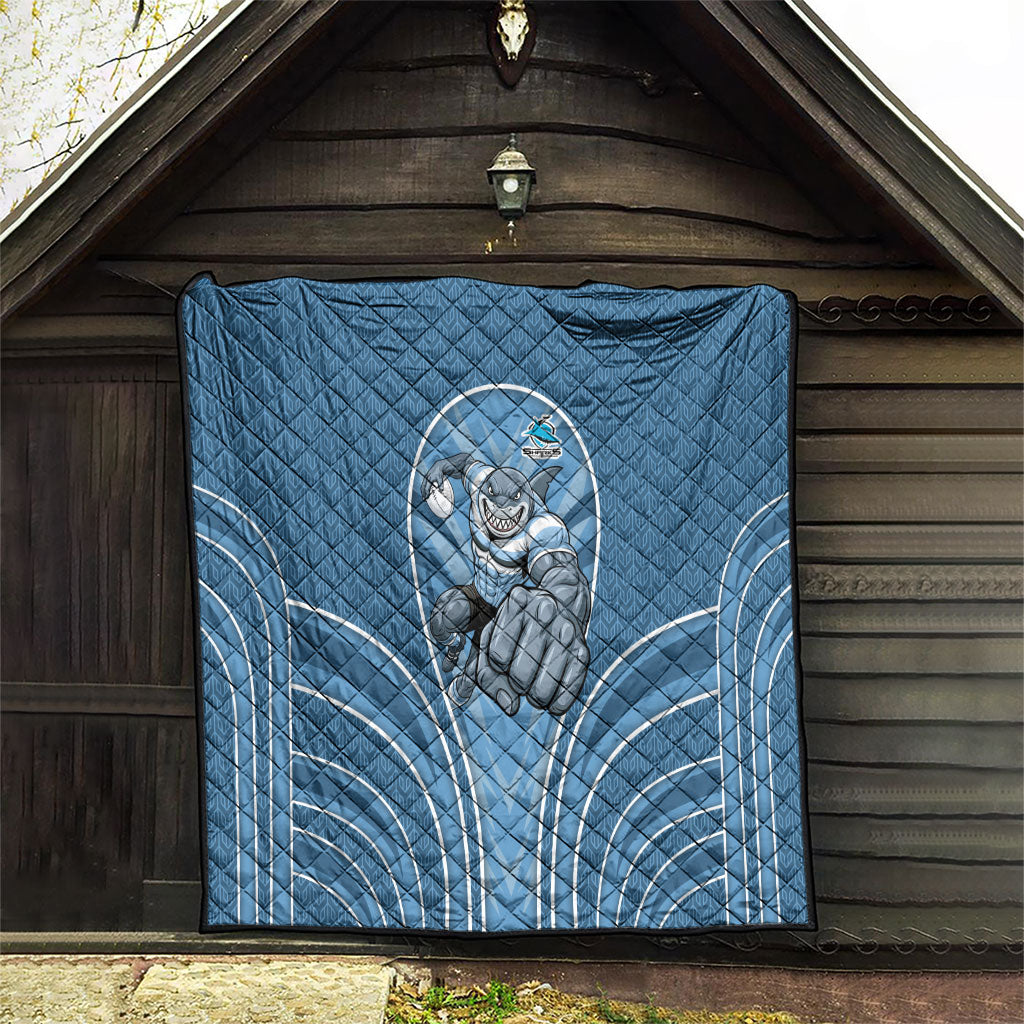 Cronulla Sutherland Sharks Rugby Mascot Quilt Australian Rugby Culture - Tribal Inspired Sharks