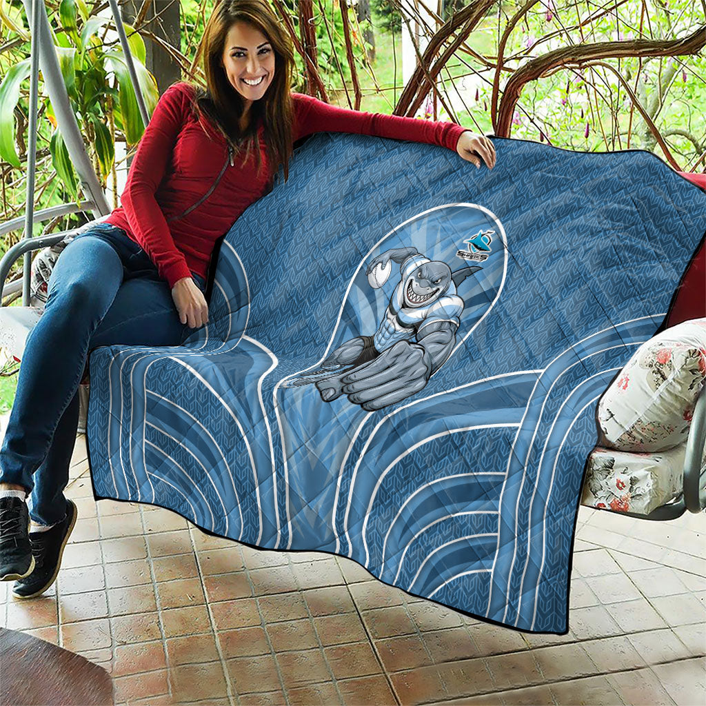 Cronulla Sutherland Sharks Rugby Mascot Quilt Australian Rugby Culture - Tribal Inspired Sharks