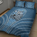 Cronulla Sutherland Sharks Rugby Mascot Quilt Bed Set Australian Rugby Culture - Tribal Inspired Sharks