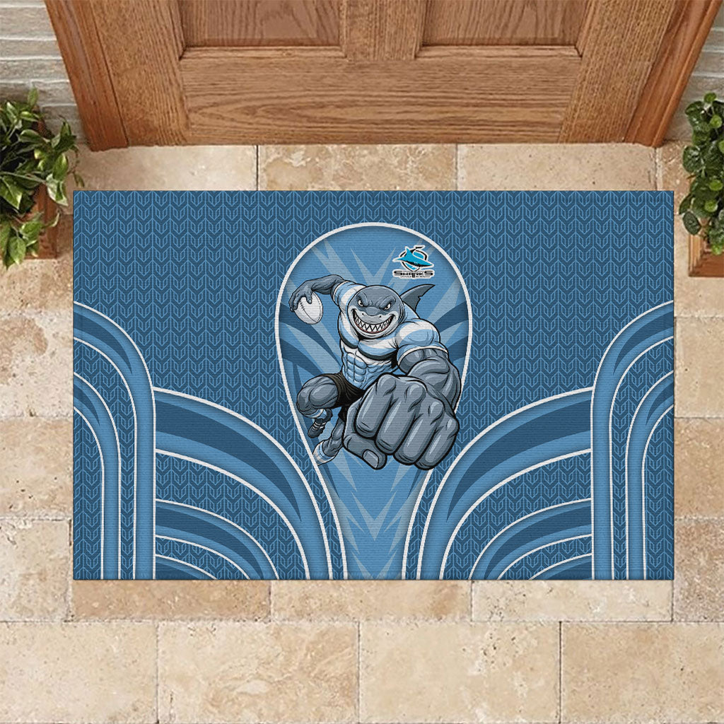 Cronulla Sutherland Sharks Rugby Mascot Rubber Doormat Australian Rugby Culture - Tribal Inspired Sharks