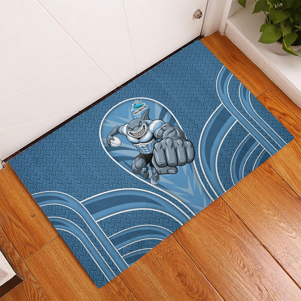 Cronulla Sutherland Sharks Rugby Mascot Rubber Doormat Australian Rugby Culture - Tribal Inspired Sharks