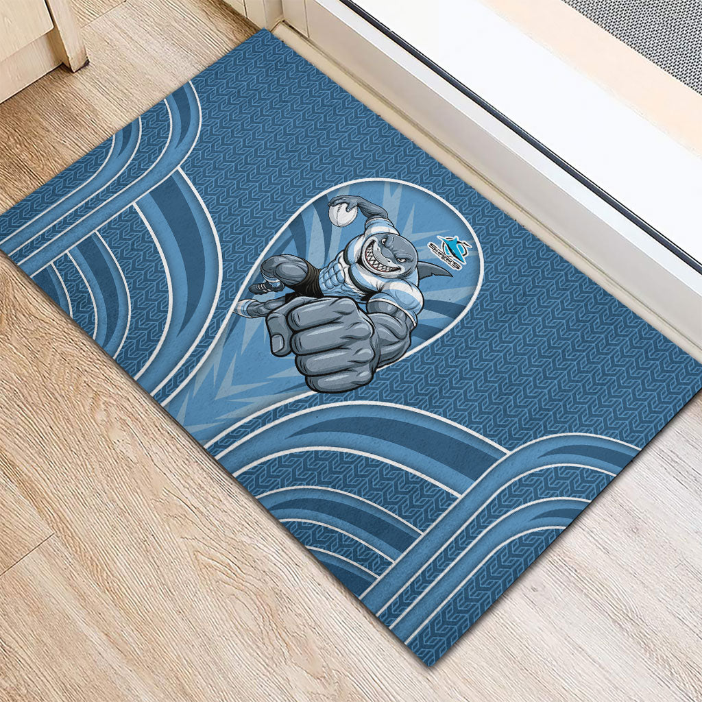 Cronulla Sutherland Sharks Rugby Mascot Rubber Doormat Australian Rugby Culture - Tribal Inspired Sharks