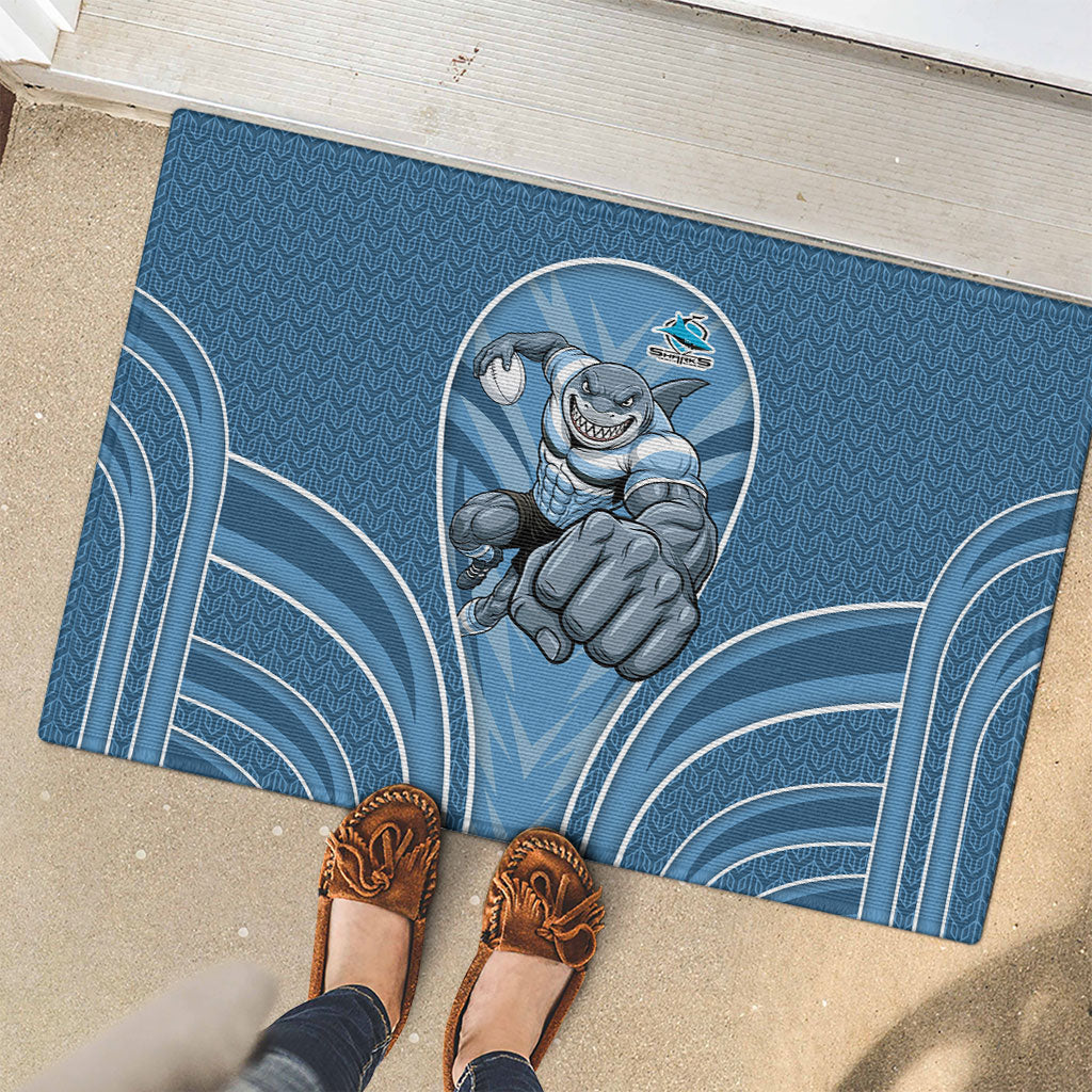 Cronulla Sutherland Sharks Rugby Mascot Rubber Doormat Australian Rugby Culture - Tribal Inspired Sharks