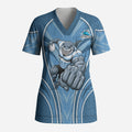Cronulla Sutherland Sharks Rugby Mascot Scrub Top Australian Rugby Culture - Tribal Inspired Sharks