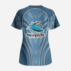 Cronulla Sutherland Sharks Rugby Mascot Scrub Top Australian Rugby Culture - Tribal Inspired Sharks