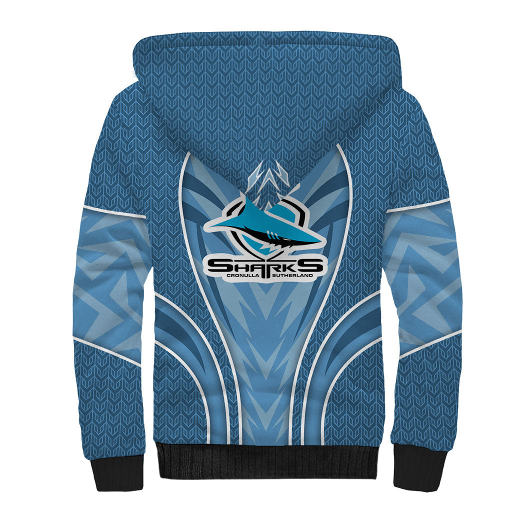 Cronulla Sutherland Sharks Rugby Mascot Sherpa Hoodie Australian Rugby Culture - Tribal Inspired Sharks