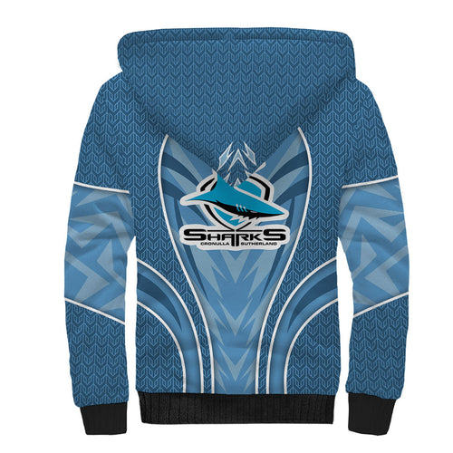 Cronulla Sutherland Sharks Rugby Mascot Sherpa Hoodie Australian Rugby Culture - Tribal Inspired Sharks