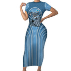 Cronulla Sutherland Sharks Rugby Mascot Short Sleeve Bodycon Dress Australian Rugby Culture - Tribal Inspired Sharks