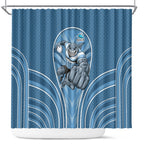Cronulla Sutherland Sharks Rugby Mascot Shower Curtain Australian Rugby Culture - Tribal Inspired Sharks