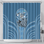 Cronulla Sutherland Sharks Rugby Mascot Shower Curtain Australian Rugby Culture - Tribal Inspired Sharks