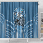 Cronulla Sutherland Sharks Rugby Mascot Shower Curtain Australian Rugby Culture - Tribal Inspired Sharks