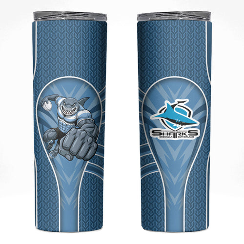 Cronulla Sutherland Sharks Rugby Mascot Skinny Tumbler Australian Rugby Culture - Tribal Inspired Sharks