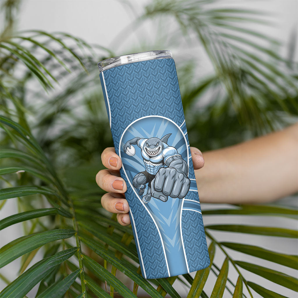 Cronulla Sutherland Sharks Rugby Mascot Skinny Tumbler Australian Rugby Culture - Tribal Inspired Sharks
