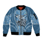 Cronulla Sutherland Sharks Rugby Mascot Sleeve Zip Bomber Jacket Australian Rugby Culture - Tribal Inspired Sharks