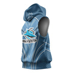 Cronulla Sutherland Sharks Rugby Mascot Sleeveless Hoodie Australian Rugby Culture - Tribal Inspired Sharks