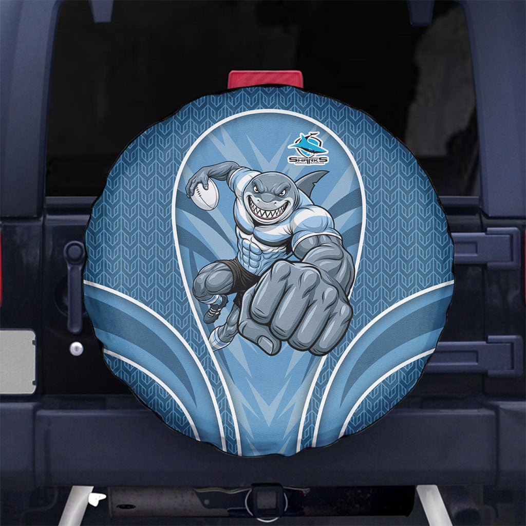Cronulla Sutherland Sharks Rugby Mascot Spare Tire Cover Australian Rugby Culture - Tribal Inspired Sharks