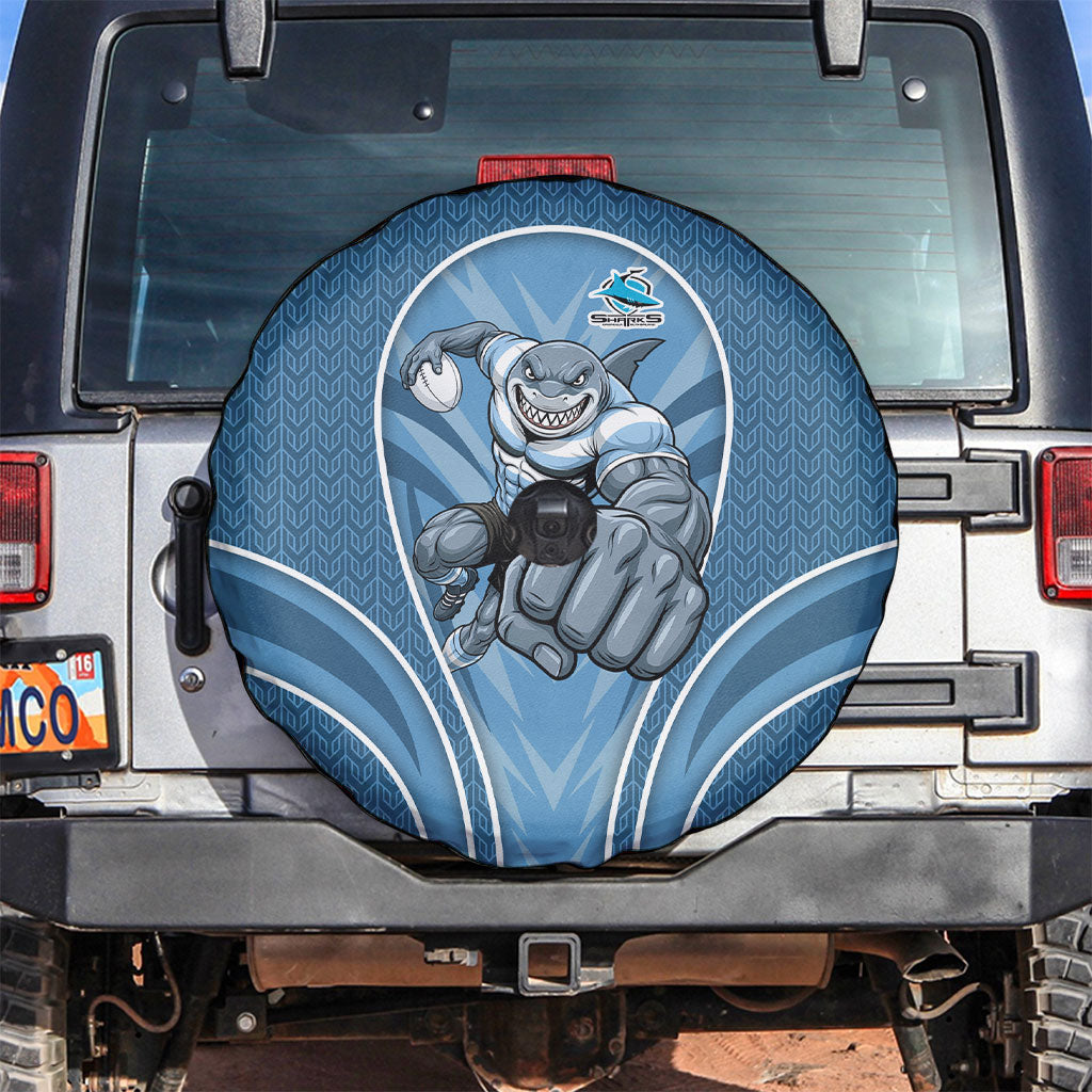 Cronulla Sutherland Sharks Rugby Mascot Spare Tire Cover Australian Rugby Culture - Tribal Inspired Sharks