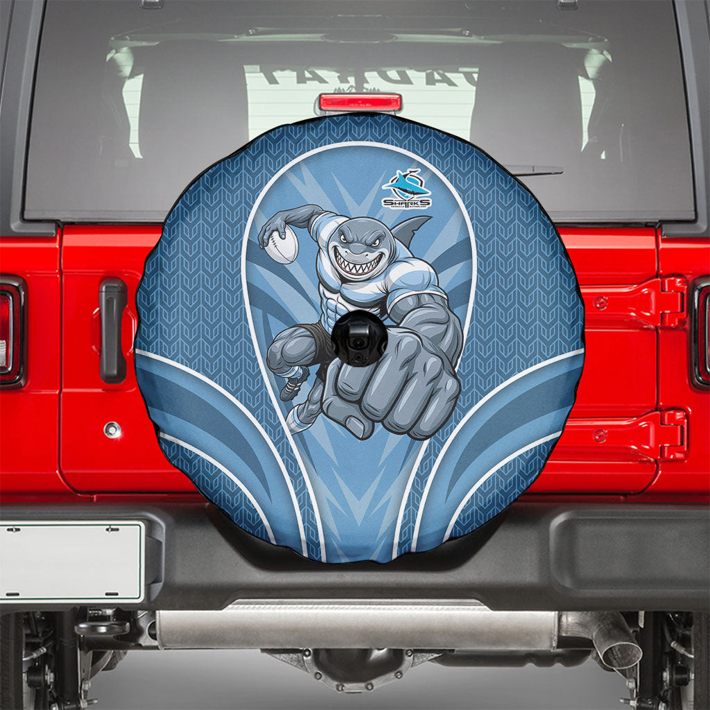 Cronulla Sutherland Sharks Rugby Mascot Spare Tire Cover Australian Rugby Culture - Tribal Inspired Sharks