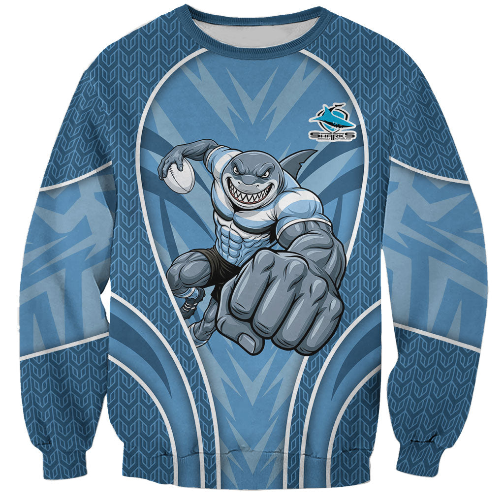 Cronulla Sutherland Sharks Rugby Mascot Sweatshirt Australian Rugby Culture - Tribal Inspired Sharks