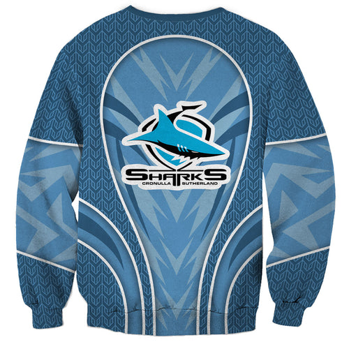 Cronulla Sutherland Sharks Rugby Mascot Sweatshirt Australian Rugby Culture - Tribal Inspired Sharks