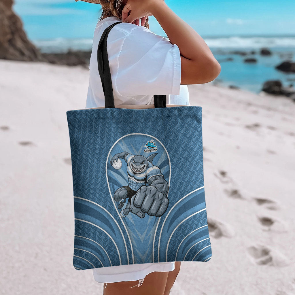 Cronulla Sutherland Sharks Rugby Mascot Tote Bag Australian Rugby Culture - Tribal Inspired Sharks