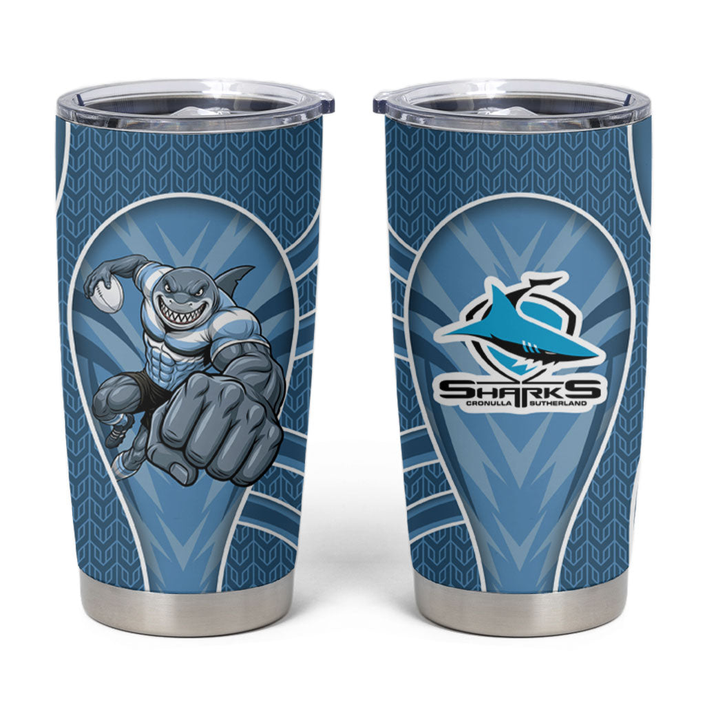 Cronulla Sutherland Sharks Rugby Mascot Tumbler Cup Australian Rugby Culture - Tribal Inspired Sharks