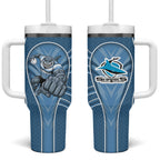 Cronulla Sutherland Sharks Rugby Mascot Tumbler With Handle Australian Rugby Culture - Tribal Inspired Sharks