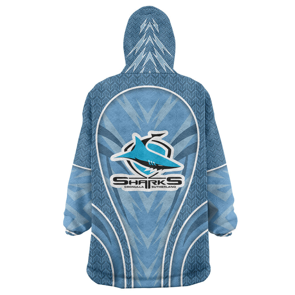 Cronulla Sutherland Sharks Rugby Mascot Wearable Blanket Hoodie Australian Rugby Culture - Tribal Inspired Sharks
