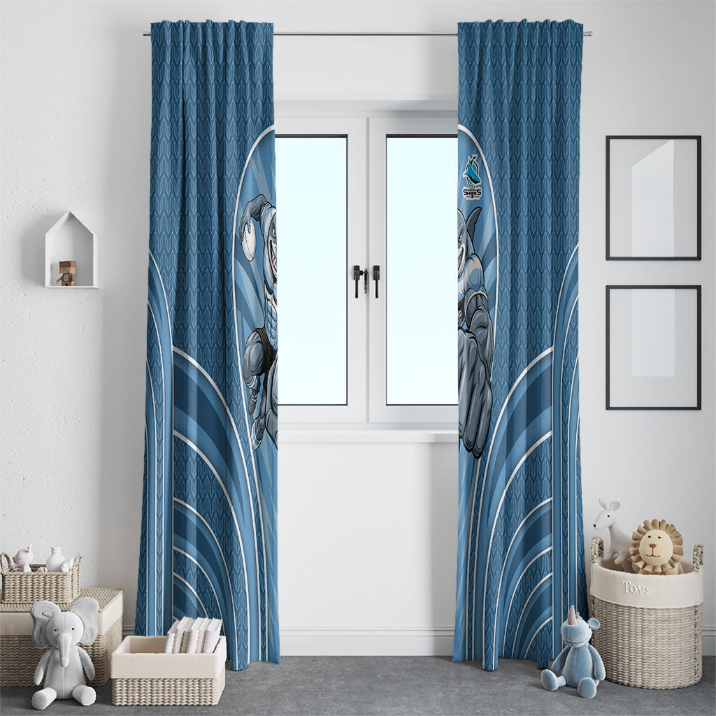 Cronulla Sutherland Sharks Rugby Mascot Window Curtain Australian Rugby Culture - Tribal Inspired Sharks