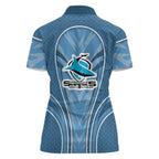 Cronulla Sutherland Sharks Rugby Mascot Women Polo Shirt Australian Rugby Culture - Tribal Inspired Sharks