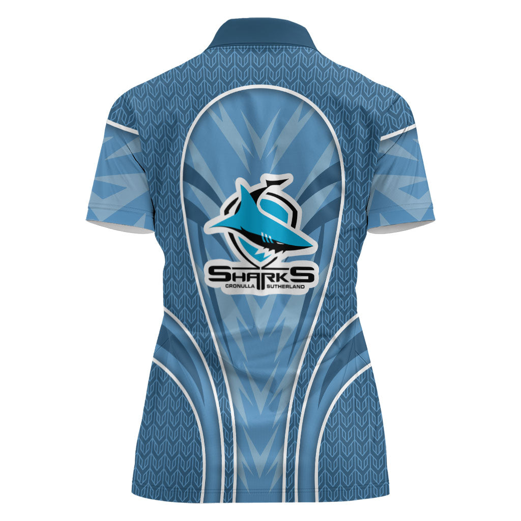 Cronulla Sutherland Sharks Rugby Mascot Women Polo Shirt Australian Rugby Culture - Tribal Inspired Sharks