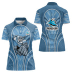 Cronulla Sutherland Sharks Rugby Mascot Women Polo Shirt Australian Rugby Culture - Tribal Inspired Sharks