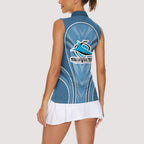 Cronulla Sutherland Sharks Rugby Mascot Women Sleeveless Polo Shirt Australian Rugby Culture - Tribal Inspired Sharks