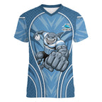 Cronulla Sutherland Sharks Rugby Mascot Women V-Neck T-Shirt Australian Rugby Culture - Tribal Inspired Sharks