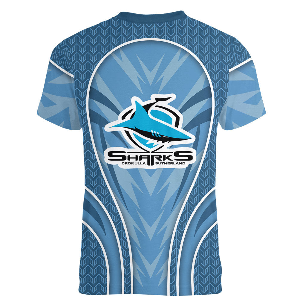 Cronulla Sutherland Sharks Rugby Mascot Women V-Neck T-Shirt Australian Rugby Culture - Tribal Inspired Sharks