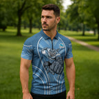 Cronulla Sutherland Sharks Rugby Mascot Zipper Polo Shirt Australian Rugby Culture - Tribal Inspired Sharks