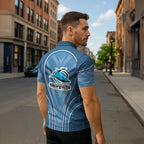 Cronulla Sutherland Sharks Rugby Mascot Zipper Polo Shirt Australian Rugby Culture - Tribal Inspired Sharks
