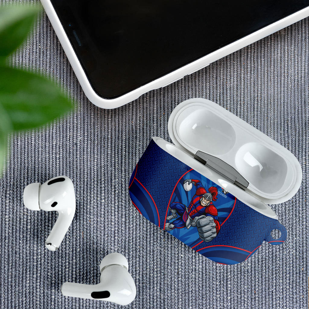 Newcastle Knights Rugby Mascot AirPods Case Australian Rugby Culture - Tribal Inspired Knight Warrior