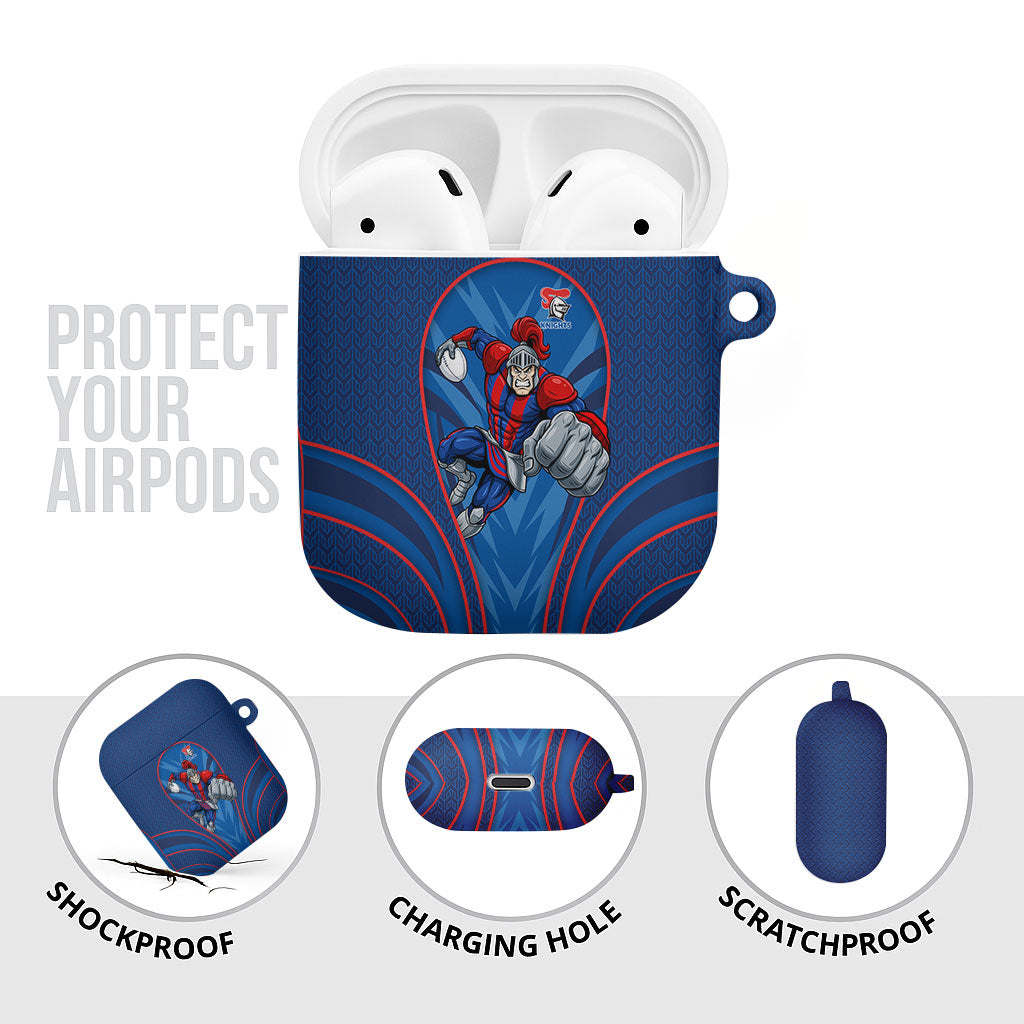 Newcastle Knights Rugby Mascot AirPods Case Australian Rugby Culture - Tribal Inspired Knight Warrior