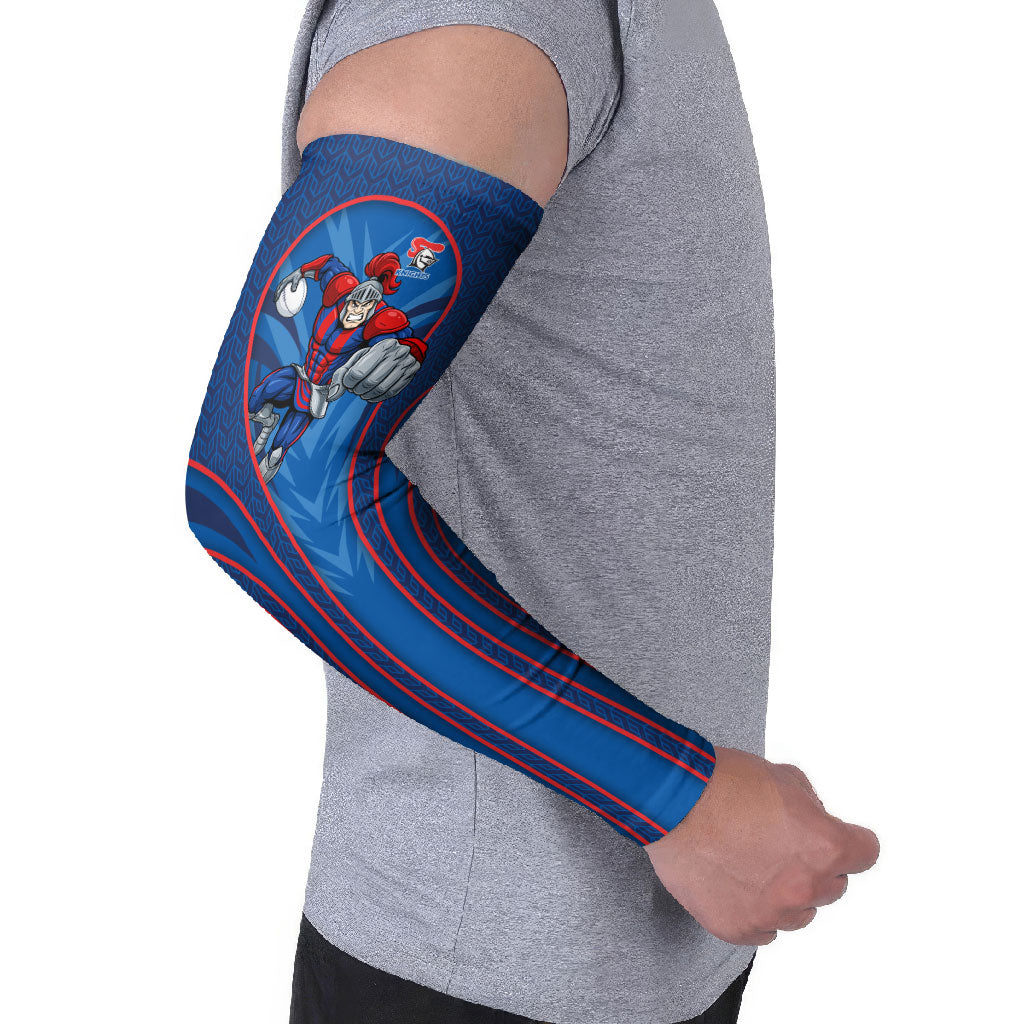 Newcastle Knights Rugby Mascot Arm Sleeves Australian Rugby Culture - Tribal Inspired Knight Warrior