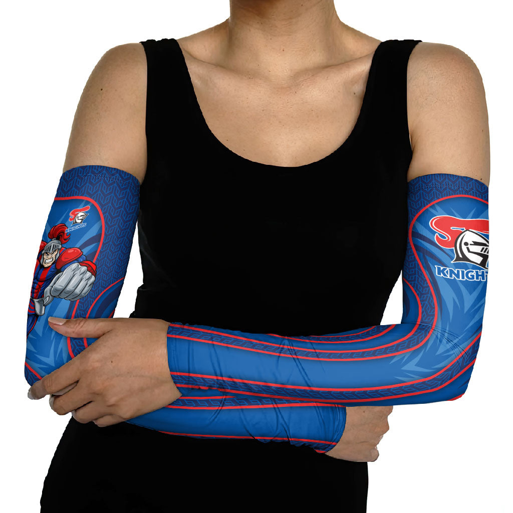 Newcastle Knights Rugby Mascot Arm Sleeves Australian Rugby Culture - Tribal Inspired Knight Warrior