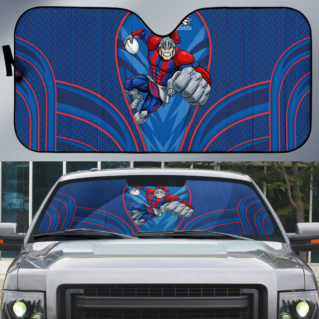 Newcastle Knights Rugby Mascot Auto Sun Shade Australian Rugby Culture - Tribal Inspired Knight Warrior