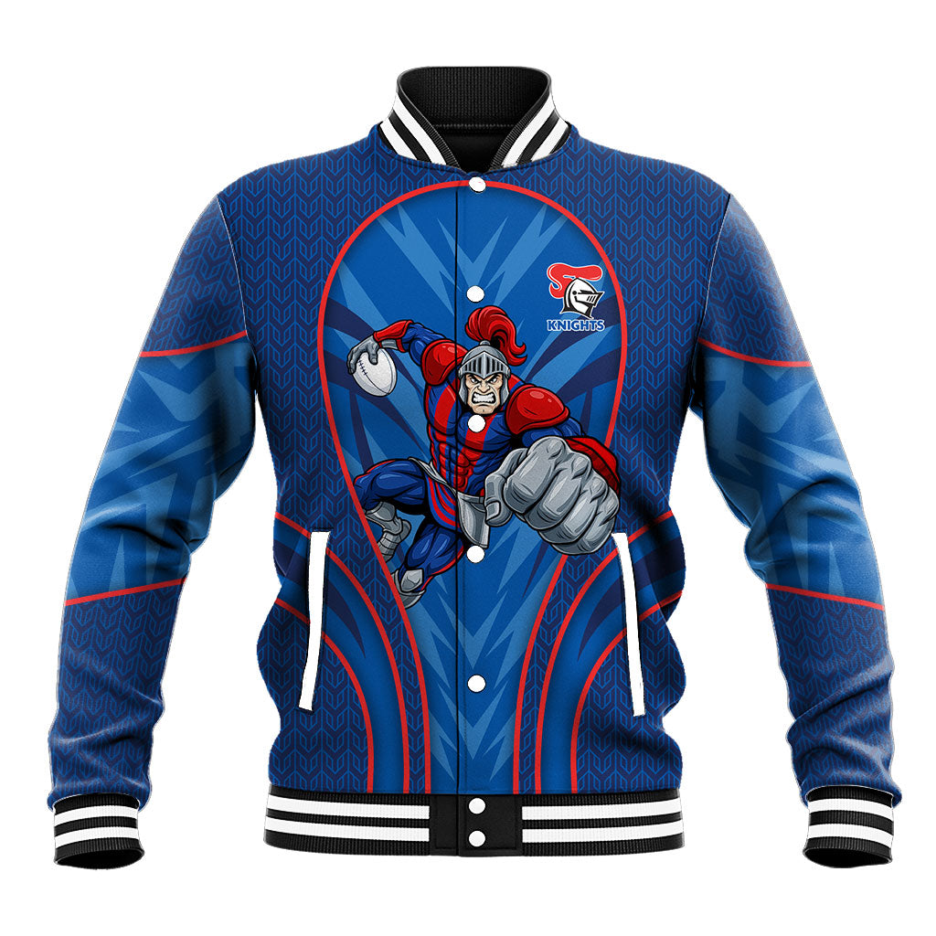 Newcastle Knights Rugby Mascot Baseball Jacket Australian Rugby Culture - Tribal Inspired Knight Warrior