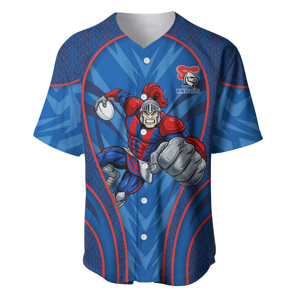 Newcastle Knights Rugby Mascot Baseball Jersey Australian Rugby Culture - Tribal Inspired Knight Warrior